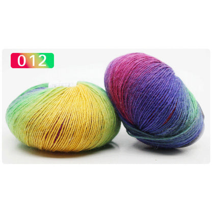 Section Dyed Rainbow Wool Yarn