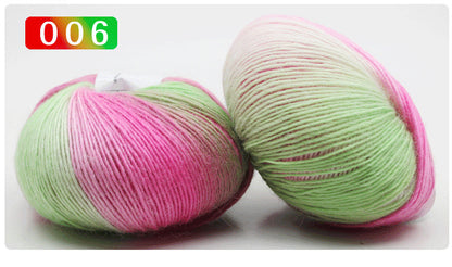 Pure Wool Long Rainbow Dyed Yarn