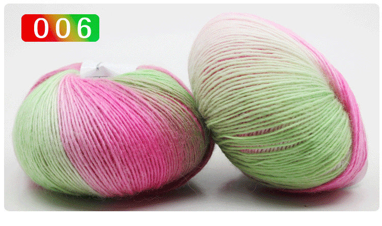Pure Wool Long Rainbow Dyed Yarn