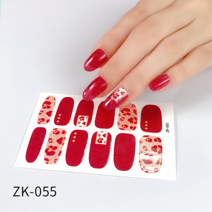 Internet Celebrity Gradient Onion Powder Little Nail Stickers