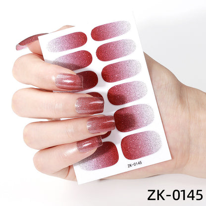 Internet Celebrity Gradient Onion Powder Little Nail Stickers