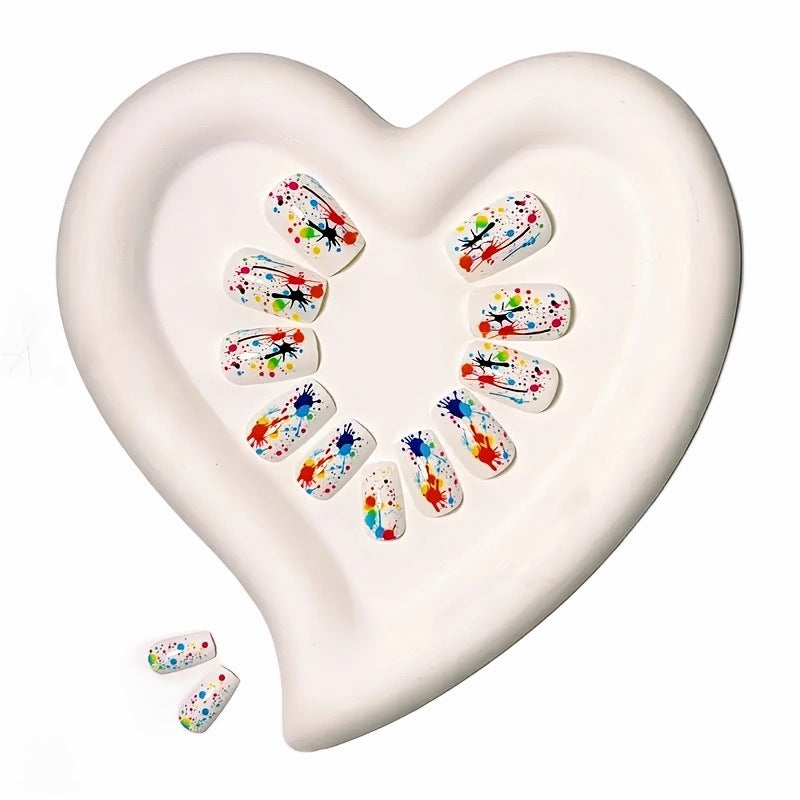 Bunte Nagelspitzen mit Polka-Dots – modisch und individuell (24 Stück)