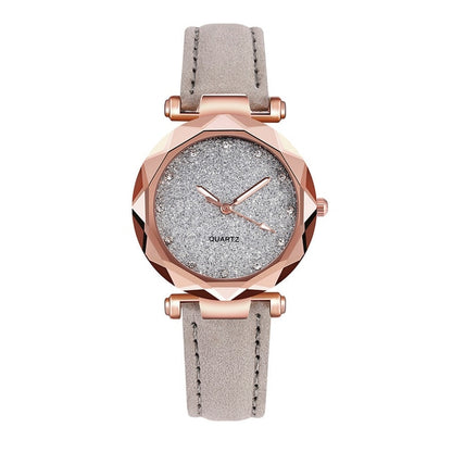 Ladies fashion Korean Rhinestone Rose Gold Quartz Watch Female