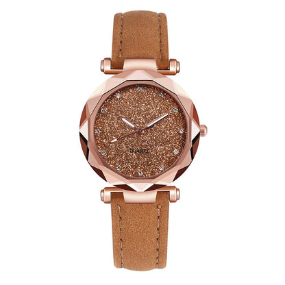 Ladies fashion Korean Rhinestone Rose Gold Quartz Watch Female