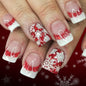 Short Glossy Square Nail New Christmas Manicure White French Style