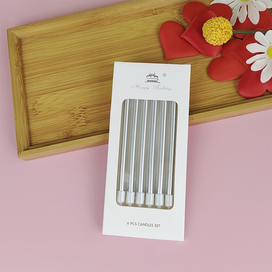 Electroplating Pencil Candle Straight Rod Birthday Gold Champagne Gold Color Wedding Party Decoration