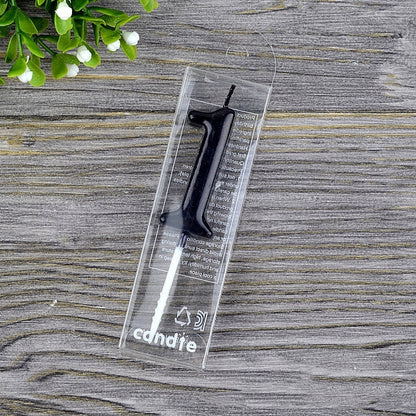 Factory Wholesale 0 To 9 Gold-plated Black Candle Creative Smokeless Birthday Digital Candle PVC Boxed Digital