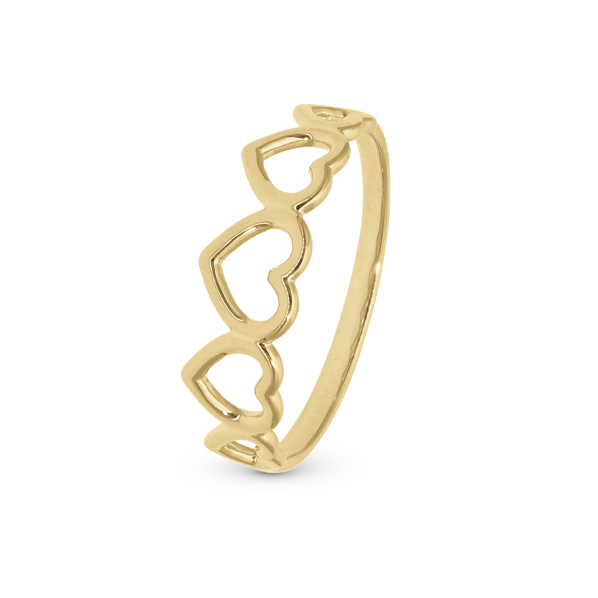 Dancing Love Ring - Polished Gold Plated Sterling Silver