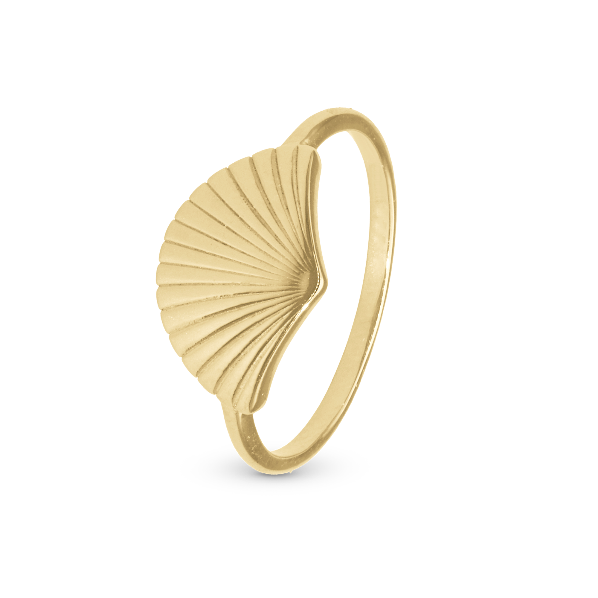 Fan Ring - Polished Gold Plated Sterling Silver