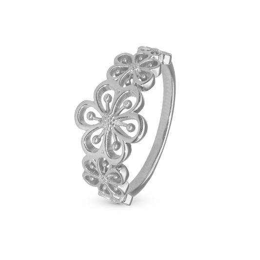 Flower Heaven Ring - Polished Sterling Silver