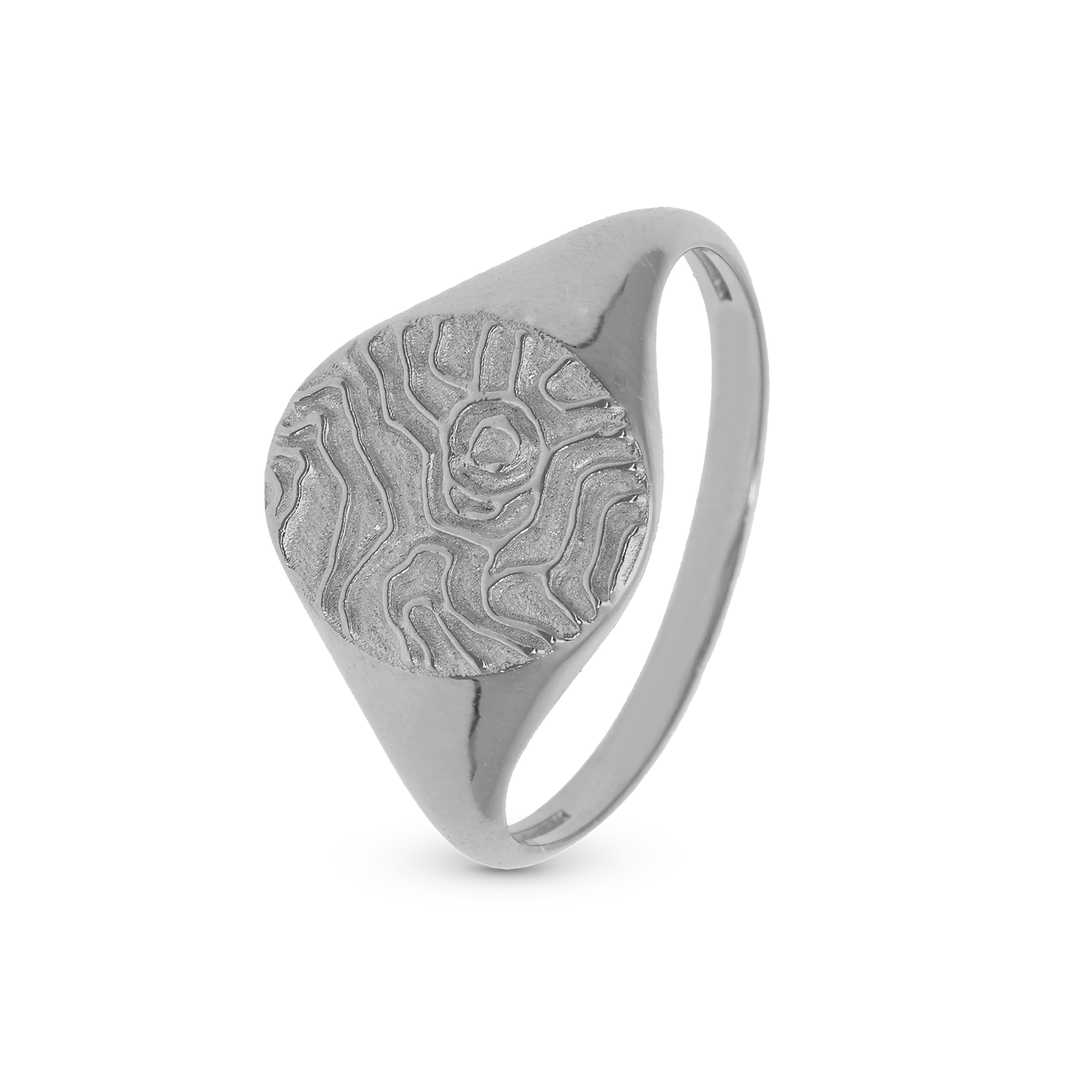 Fingerprint Ring - Polished Sterling Silver