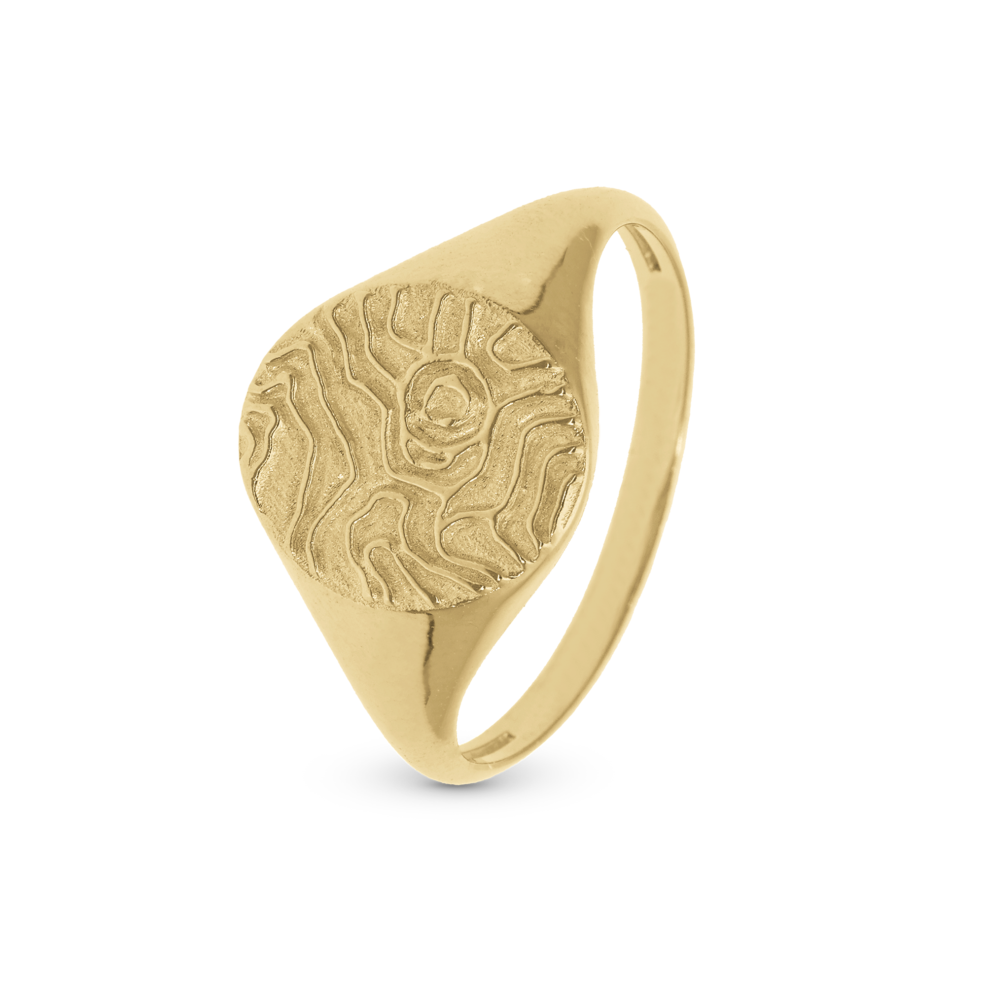Fingerprint Ring - Polished Gold Plated Sterling Silver