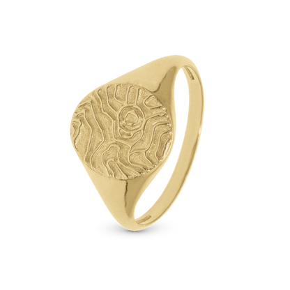 Fingerprint Ring - Polished Gold Plated Sterling Silver