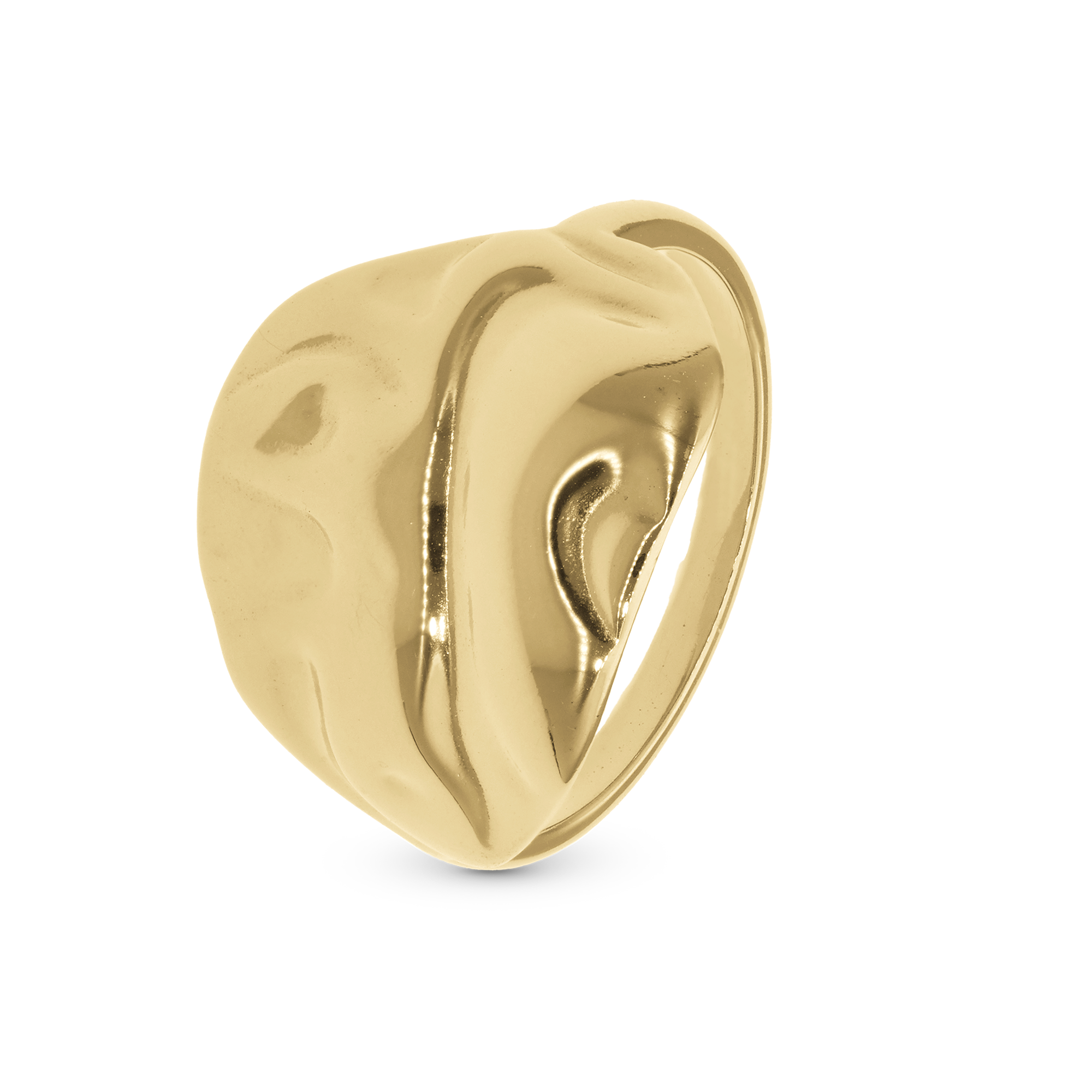 Wavy Ring - Polished Gold Plated Sterling Silver