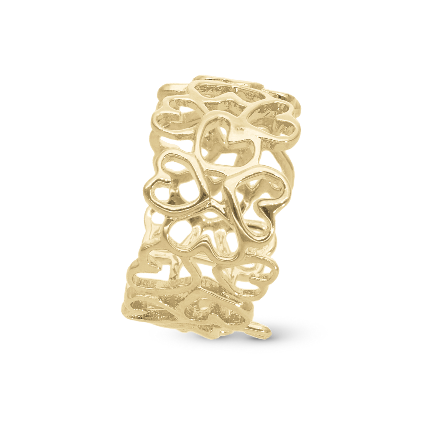 Heart in Heart Ring - Polished Gold Plated Sterling Silver