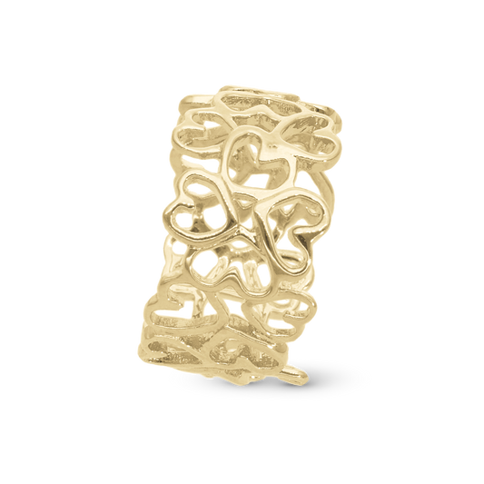 Heart in Heart Ring - Polished Gold Plated Sterling Silver