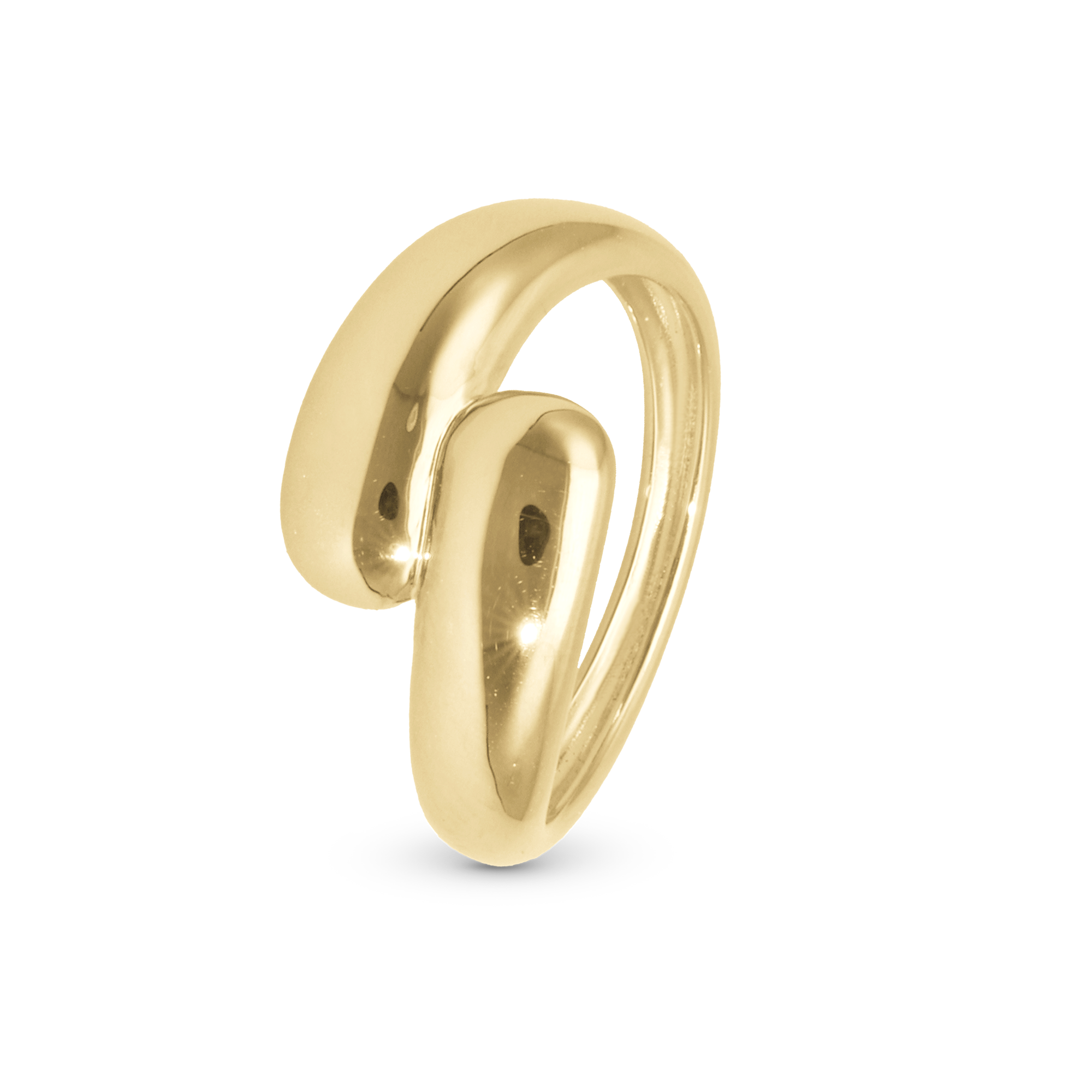 Water drops Ring - Polished Gold Plated Sterling Silver