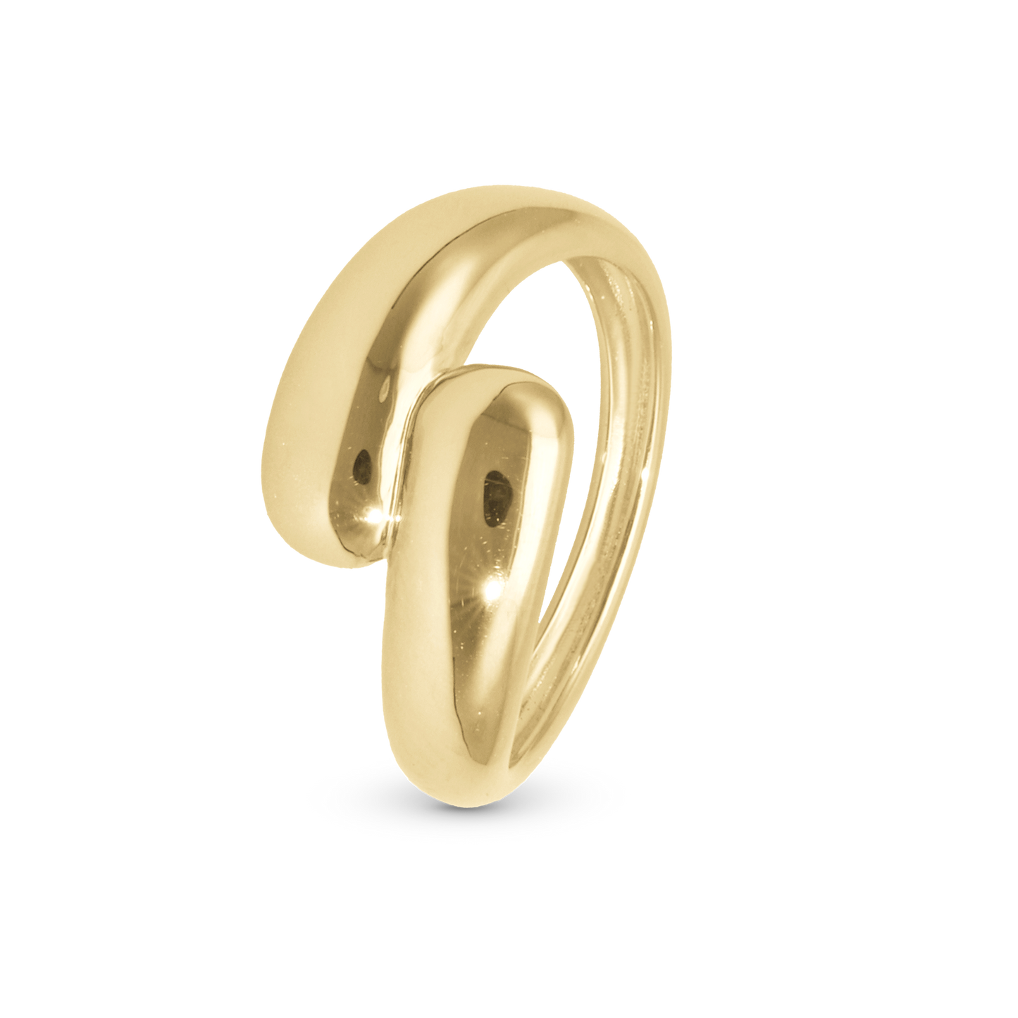 Water drops Ring - Polished Gold Plated Sterling Silver