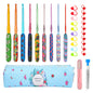 Soft Pottery Printed Crochet Set Colorful Crochet Knitting Tools