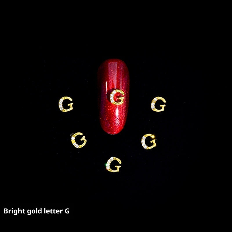 26 Letter Alloy Nail Ornament Nail Crystal