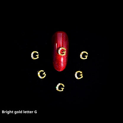 26 Letter Alloy Nail Ornament Nail Crystal