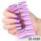 New Onion Powder Cat Eye Nail Applique 16 Finger Nail Sticker