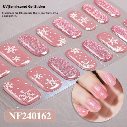 Semi-cured New Christmas Gel Nail Stickers