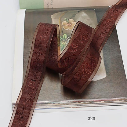 Textured Rose Jacquard Snow Yarn Ribbon Holder Ribbon Diy Butterfly Companion Hand Gift Ribbon Ornament Material