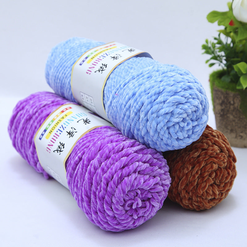 Gold Velvet Scarf Crocheted Shoes Yarn