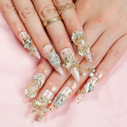 Metal Heavy Industry Golden Pearl Wear Nail Pure Handmade