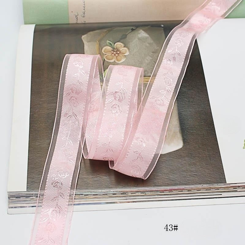 Textured Rose Jacquard Snow Yarn Ribbon Holder Ribbon Diy Butterfly Companion Hand Gift Ribbon Ornament Material