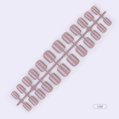 24pcs Solid Color Wear Fake Nail Patches