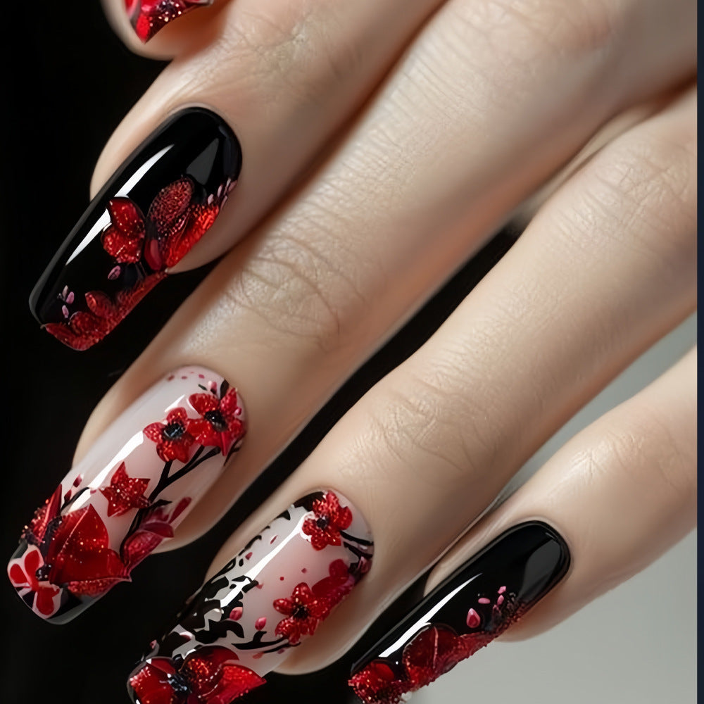 Hot Sale Reclaimed Water Pipe Nail Art Stamping Plates Wine Red Flower Pattern Nail Art