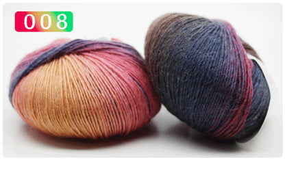 Pure Wool Long Rainbow Dyed Yarn