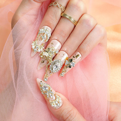 Metal Heavy Industry Golden Pearl Wear Nail Pure Handmade