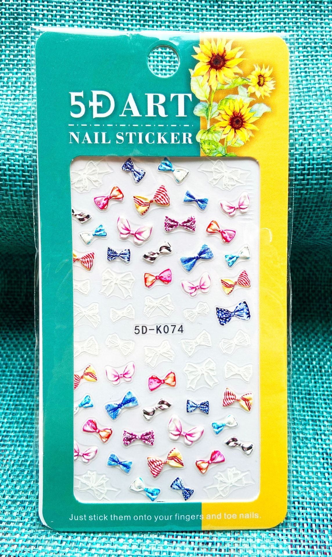 Embossed Nail Sticker Plaid Nail Sticker Three-dimensional Bow Nail Sticker Summer Nail Sticker