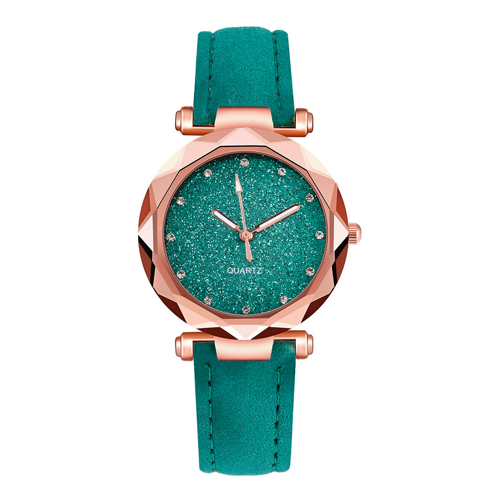 Ladies fashion Korean Rhinestone Rose Gold Quartz Watch Female