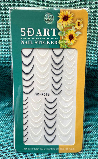 Embossed Nail Sticker Plaid Nail Sticker Three-dimensional Bow Nail Sticker Summer Nail Sticker