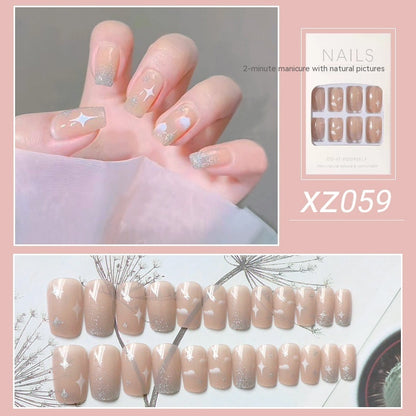Nail Beauty New Hand-painted Fake Nail Tip Tulip Patch