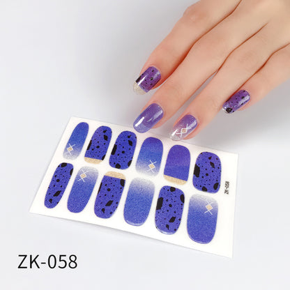 Internet Celebrity Gradient Onion Powder Little Nail Stickers