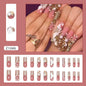 French  Gold Pile Rhinestone Fake Nail Patch Detachable