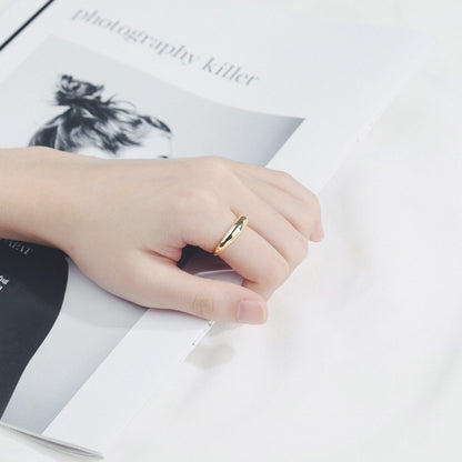 Silver Color  Open Ring Smooth Drop Personality Adjustable Ring Fine Jewelry For Women Party Accessories Trend