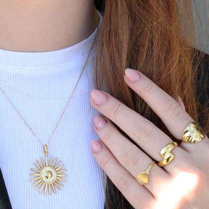 Sunshine Earring Pendant - Polished Gold Plated Sterling Silver