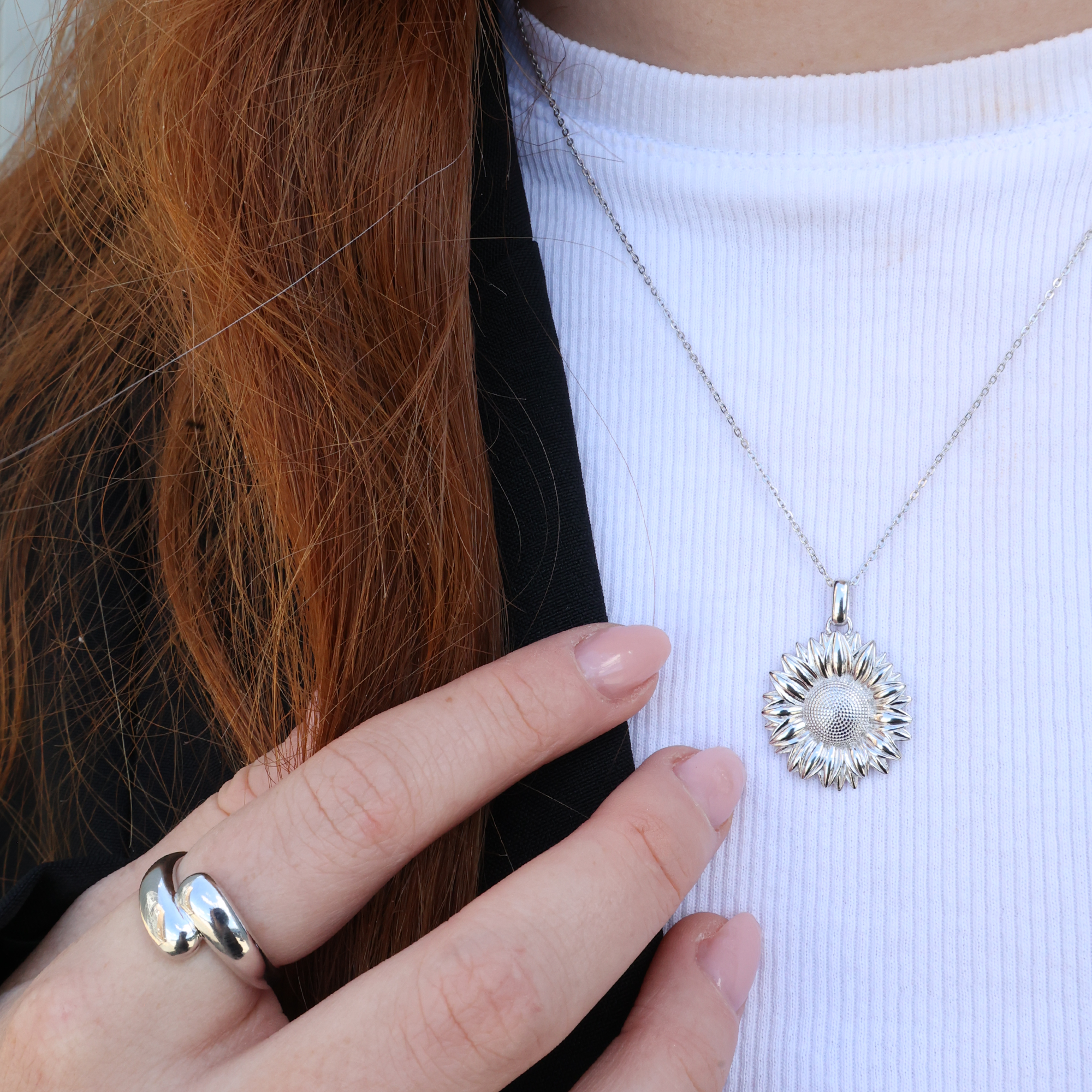 Water drops Ring - Polished Sterling Silver
