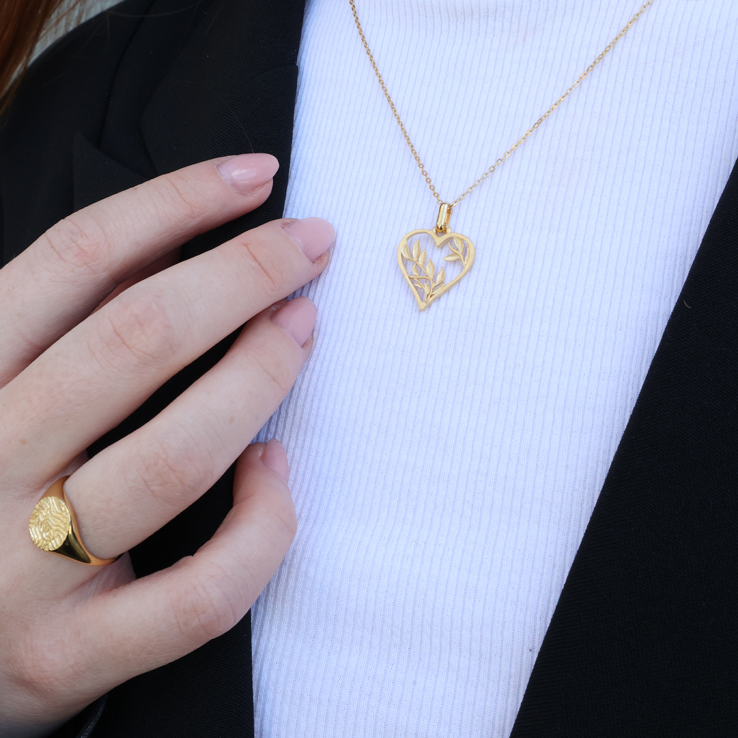 Fingerprint Ring - Polished Gold Plated Sterling Silver