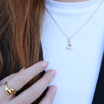 Water drops Ring - Polished Gold Plated Sterling Silver