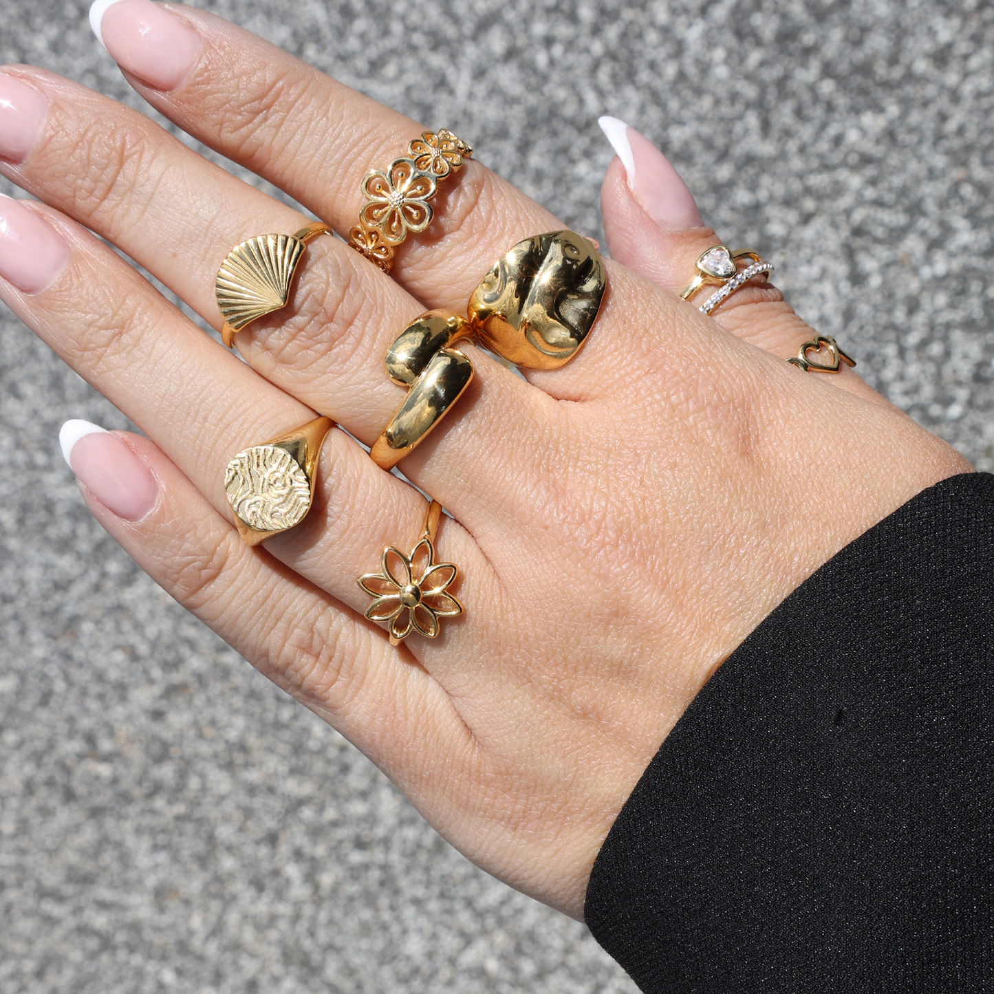 Wavy Ring - Polished Gold Plated Sterling Silver