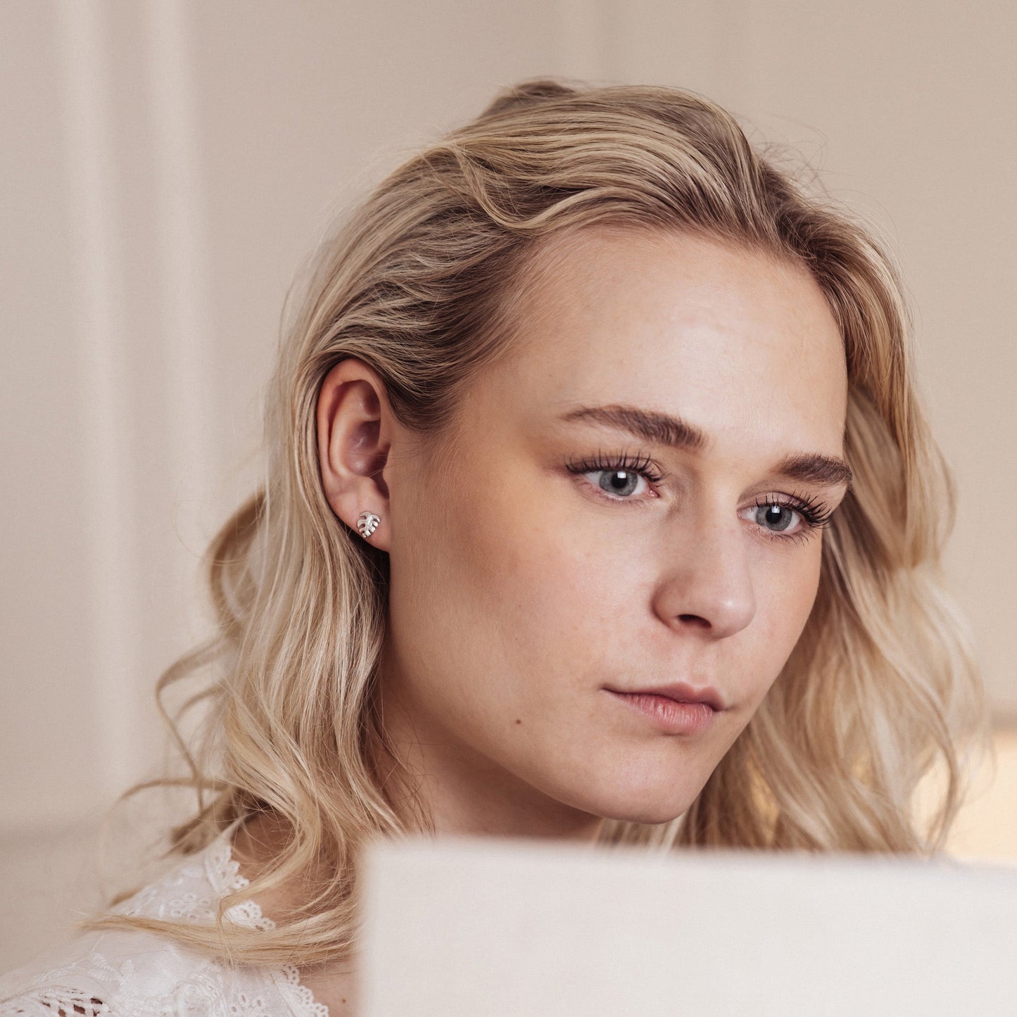 Rainforest Stud Earrings - Polished Sterling Silver