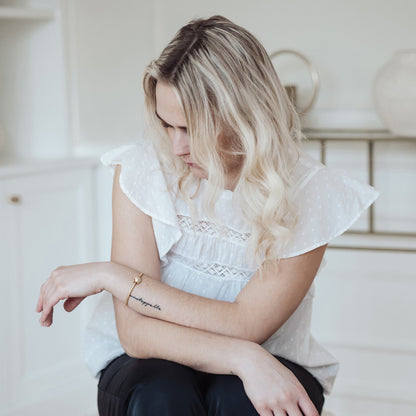 Marguerite - Charm 4 mm with Bracelet - Brushed Sterling Silvert