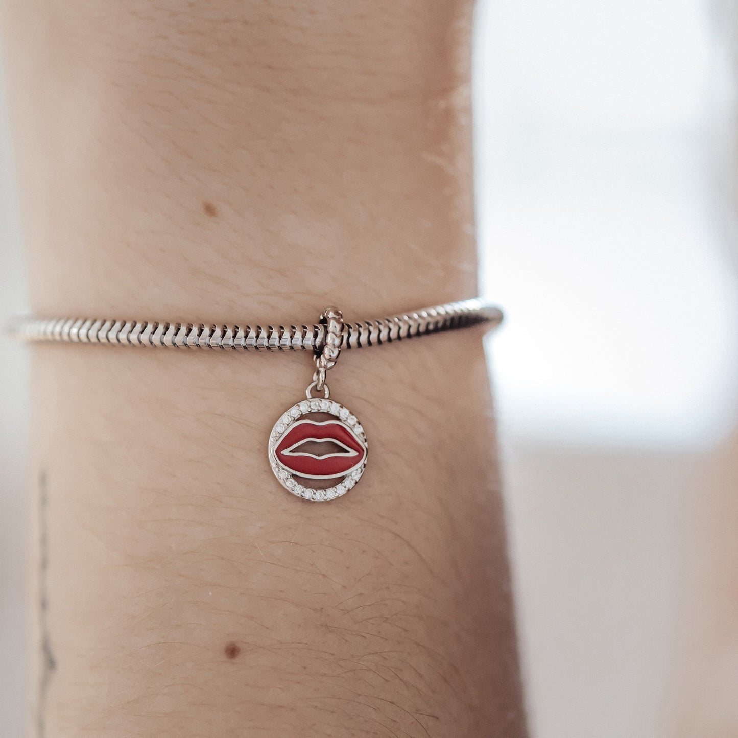 Bonsoir Madame - Dangle Charm 4 mm with Bracelet - Sterling Silver